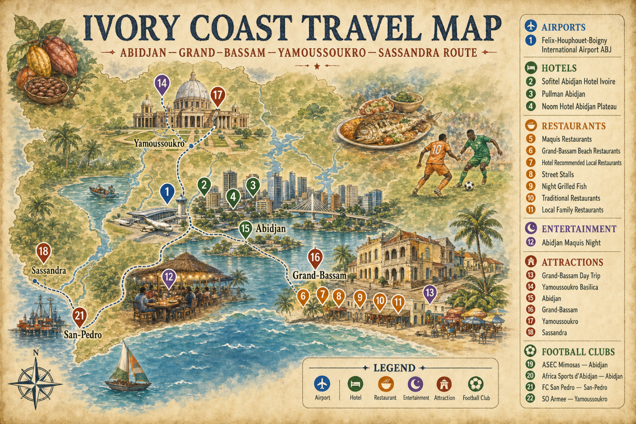 Ivory Coast Global Travel Map