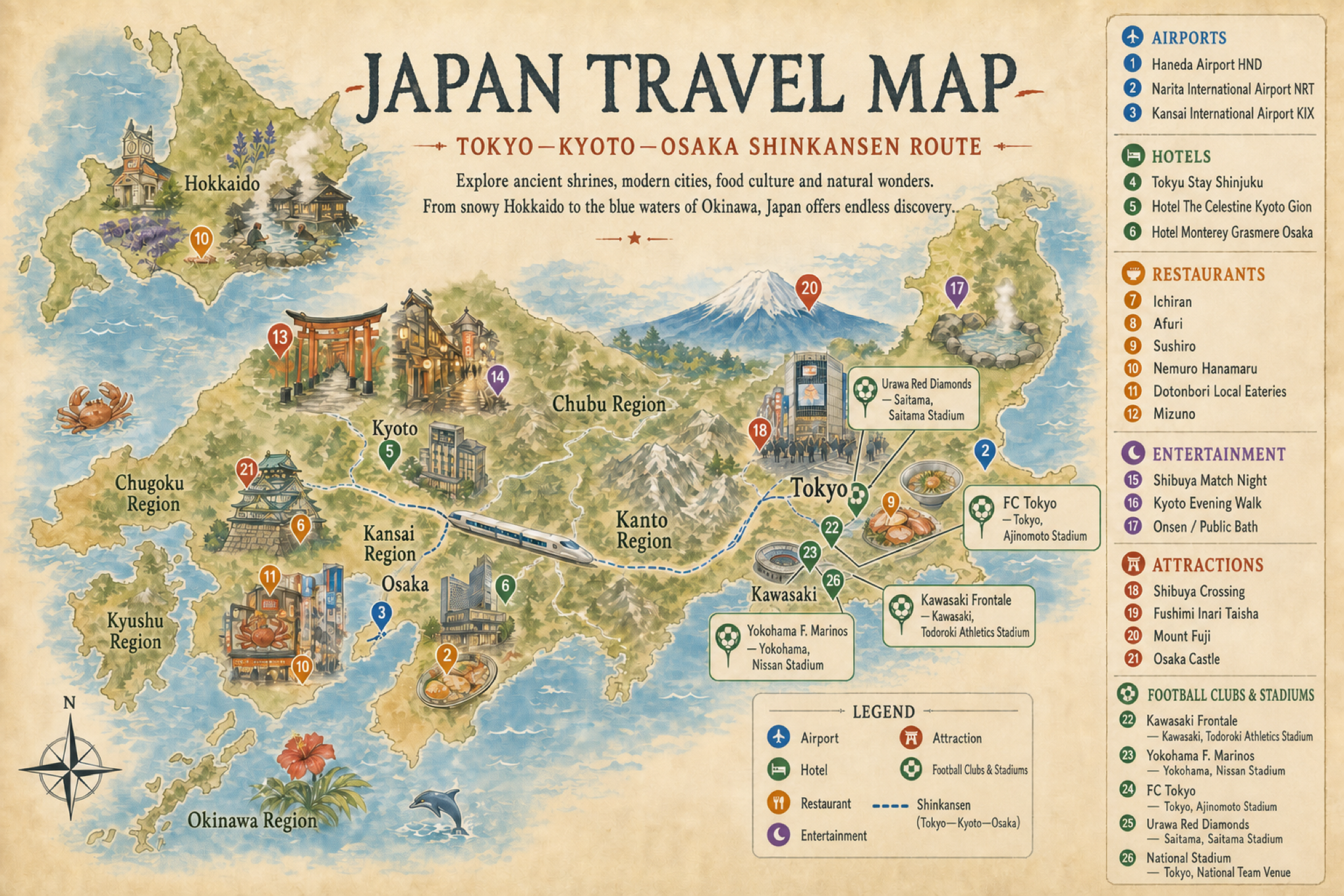Japan Global Travel Map