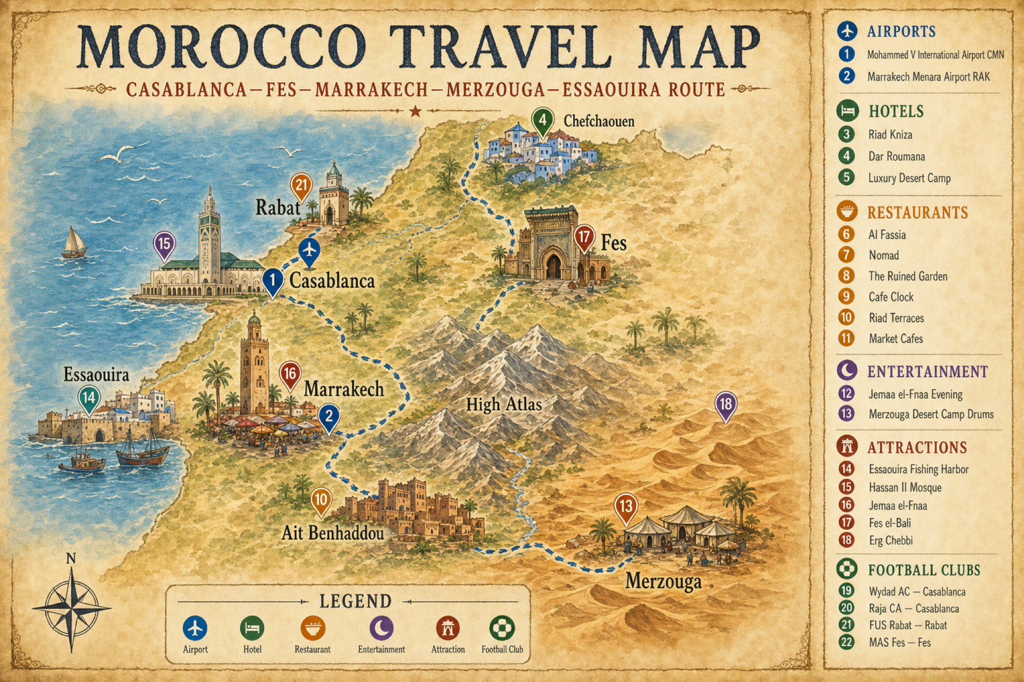 Morocco Global Travel Map