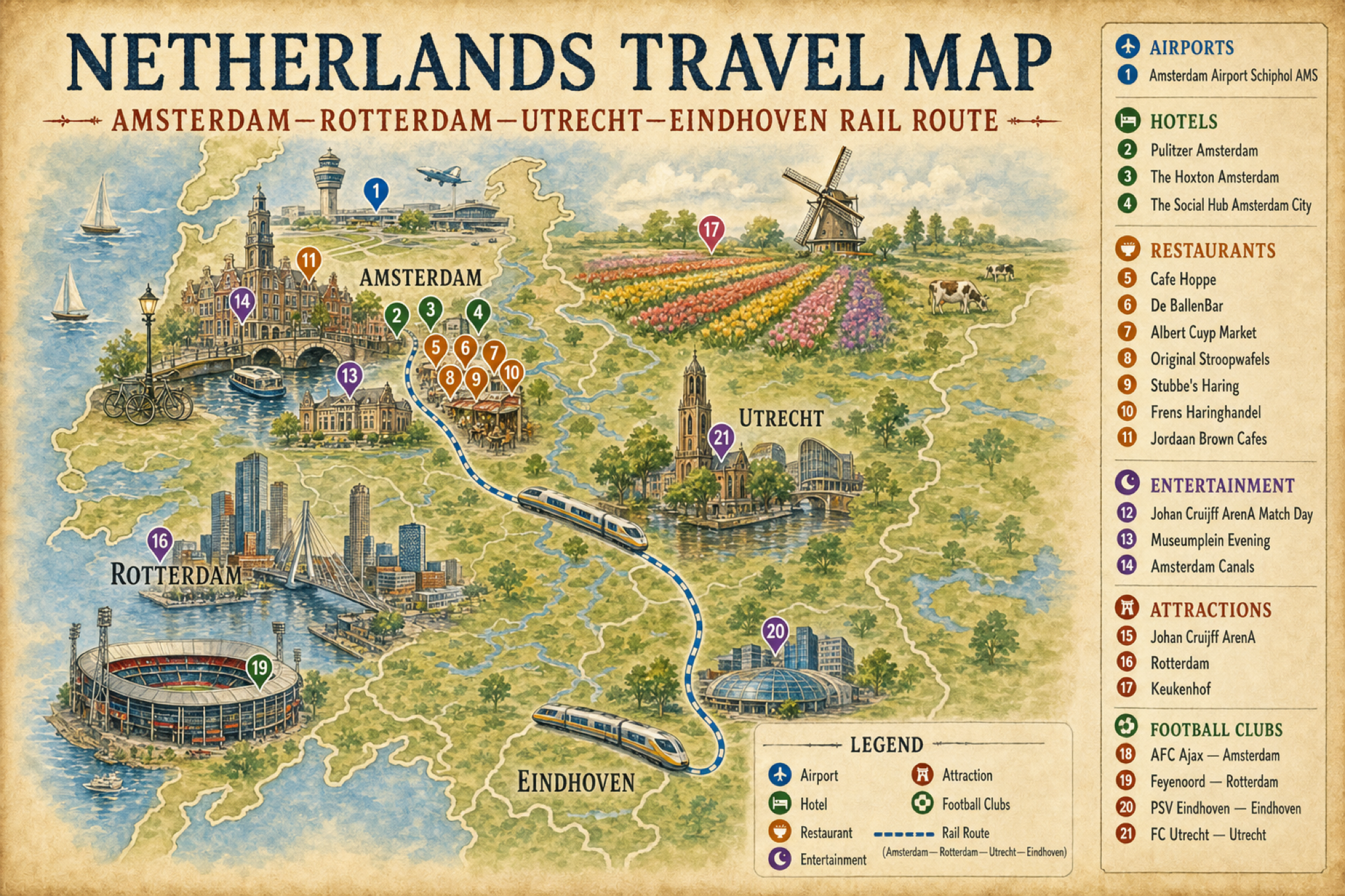 Netherlands Global Travel Map