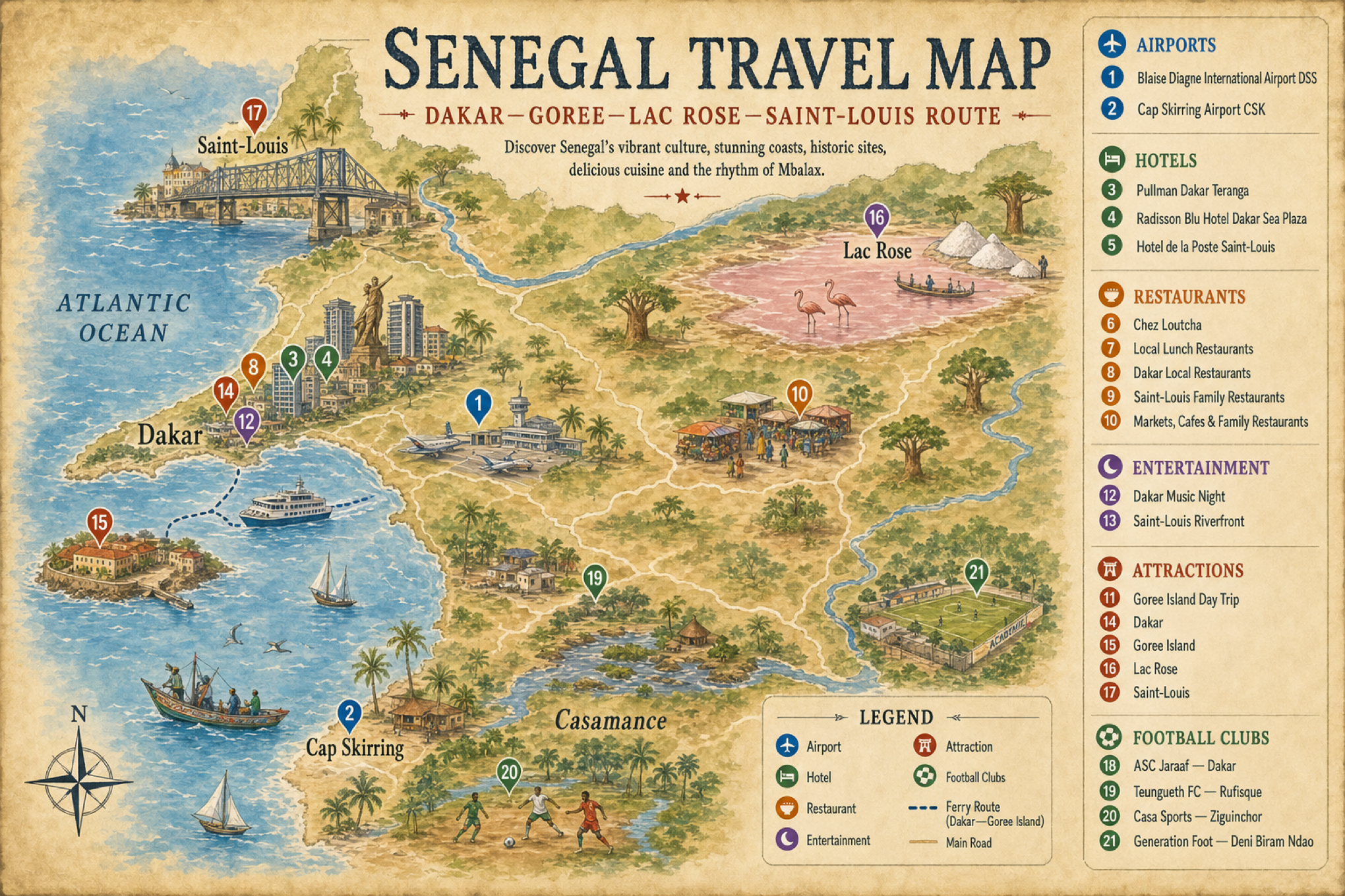 Senegal Global Travel Map