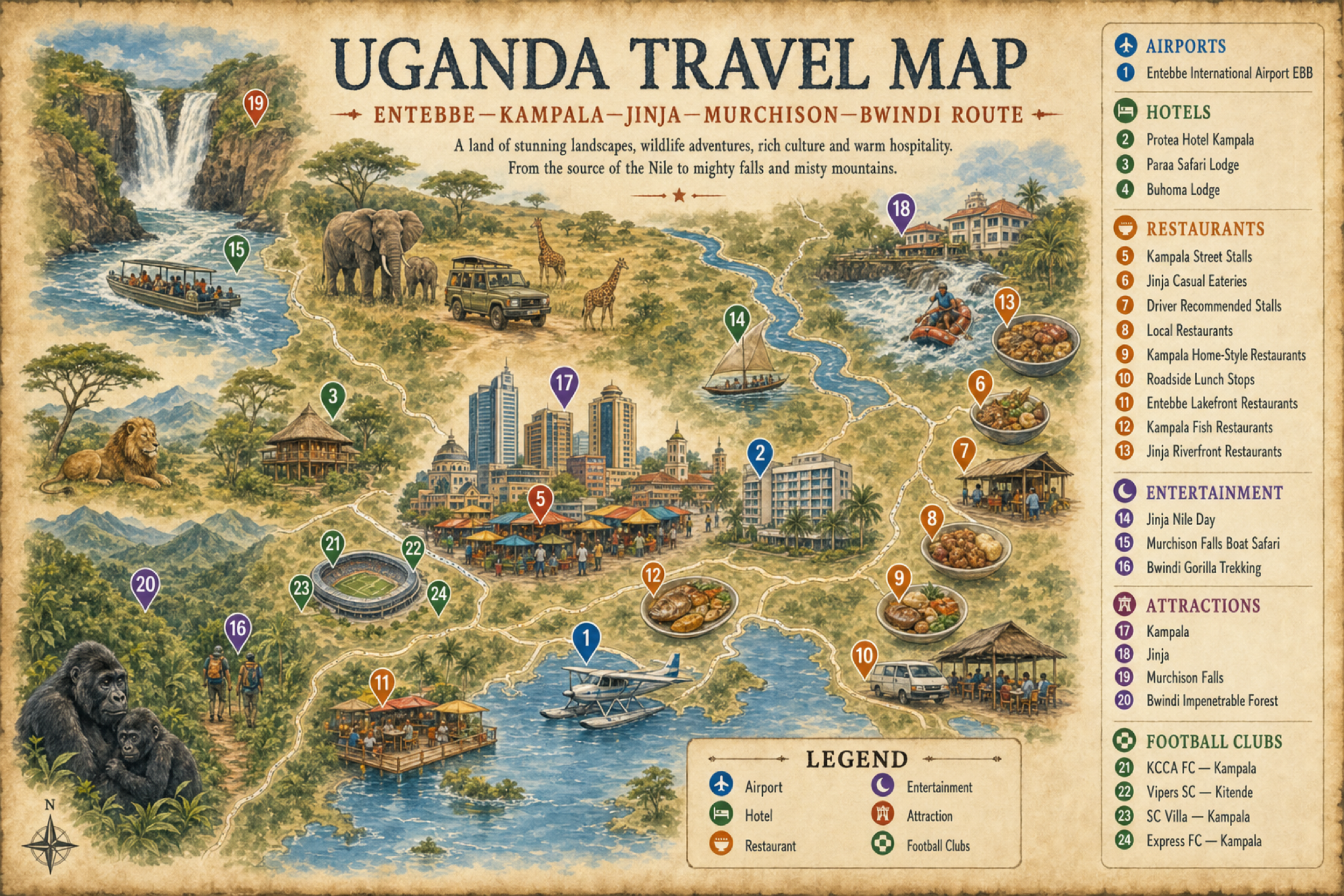 Uganda Global Travel Map